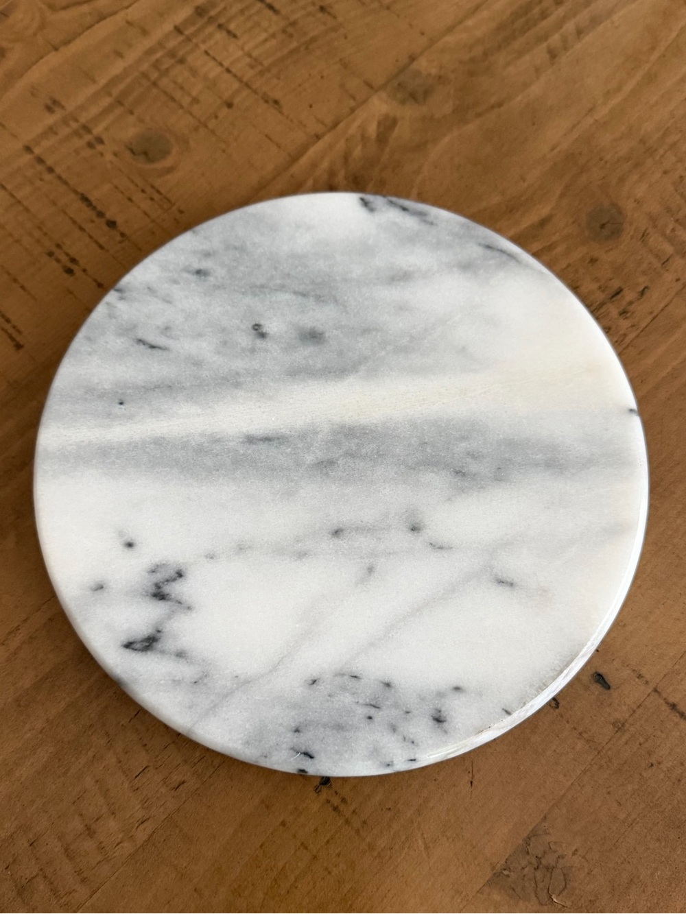 Round White Marble Serving Trivet / Hot Plate